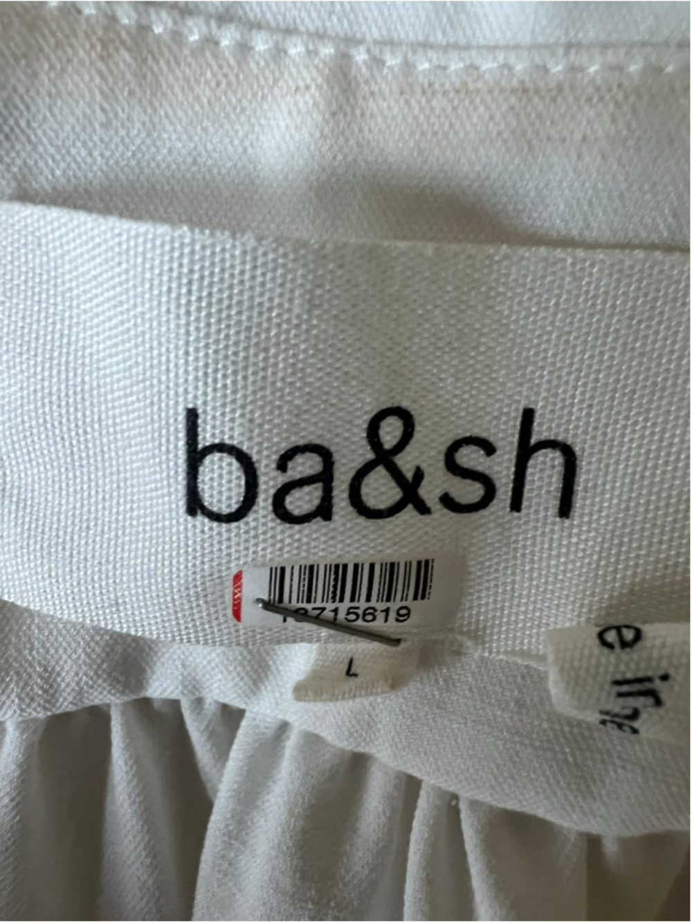 ba&sh White Sleeveless Button-Front Midi Dress L Classic Chic Quiet Luxury - Picture 5 of 7
